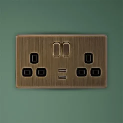 Arlec Fusion 13A 2 Gang Antique Brass Double Switched Socket With 2x4A USB 14 Arlec Fusion 13A 2 Gang Antique Brass Double Switched Socket With 2x4A USB -Energizer Sales Store 12835372 1664833171553251