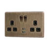 Arlec Fusion 13A 2 Gang Antique Brass Double Switched Socket With 2x4A USB -Energizer Sales Store 12835372 1894831959153726