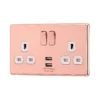 Arlec Fusion 13A 2 Gang Rose Gold Double Switched Socket With 2x4A USB 2 Arlec Fusion 13A 2 Gang Rose Gold Double Switched Socket With 2x4A USB -Energizer Sales Store 12835525 1394831968137298