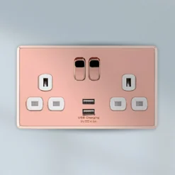 Arlec Fusion 13A 2 Gang Rose Gold Double Switched Socket With 2x4A USB 13 Arlec Fusion 13A 2 Gang Rose Gold Double Switched Socket With 2x4A USB -Energizer Sales Store 12835525 3944833171107667