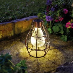 Small Solar Lightbulb Cage Lantern