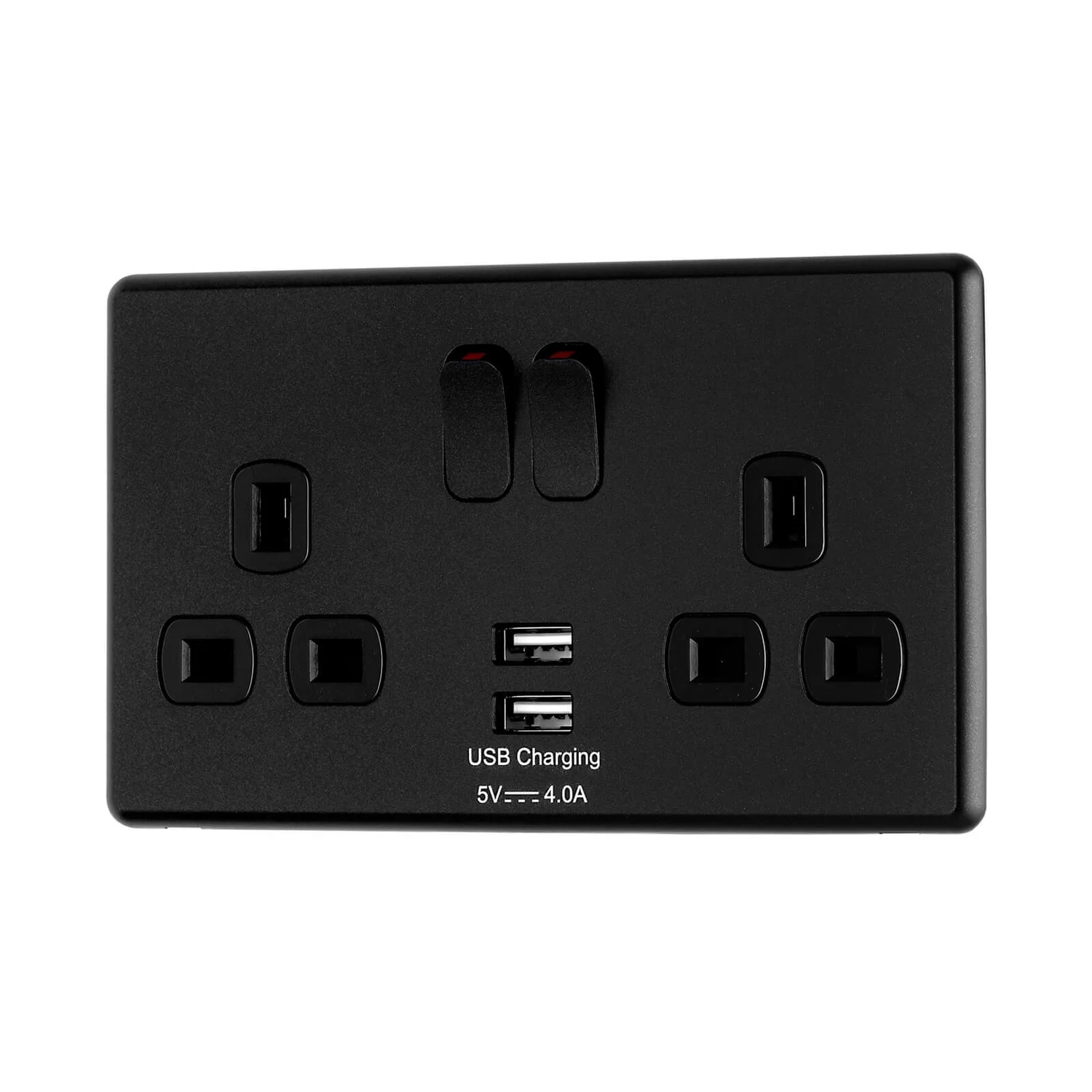 Arlec Rocker Jet Black Double USB Socket 2 X 4A USB 4 Arlec Rocker Jet Black Double USB Socket 2 X 4A USB - Image 2