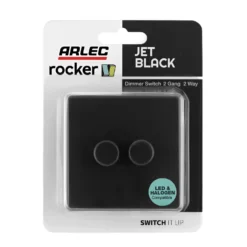 Arlec Rocker 2 Gang 2 Way Jet Black Dimmer Switch -Energizer Sales Store 12835818 1864833173166264