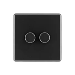 Arlec Rocker 2 Gang 2 Way Jet Black Dimmer Switch