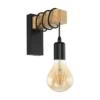 Eglo Townshend Wall Light - Black & Brown -Energizer Sales Store 12836408 1634831966055874