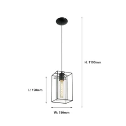 Eglo Loncino 1 Light Pendant Light - Black -Energizer Sales Store 12836513 2014833169518078