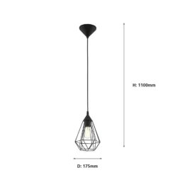 Eglo Tarbes Small Pendant Light - Black -Energizer Sales Store 12836707 3934833169282890