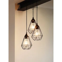 Eglo Tarbes 3 Light Cluster Pendant Light - Black -Energizer Sales Store 12836712 1234833169518642