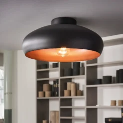 Eglo Mogano Flush Light - Black & Copper