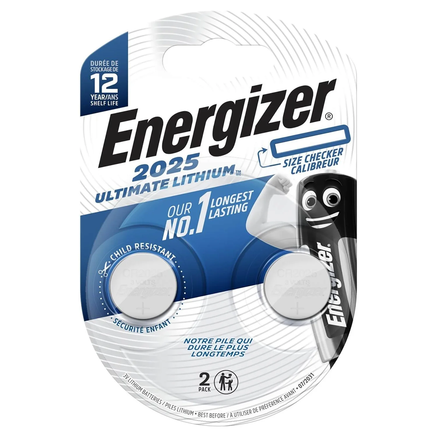 Energizer CR2025 Ultimate Lithium Coin Battery - 2 Pack 3 Energizer CR2025 Ultimate Lithium Coin Battery - 2 Pack