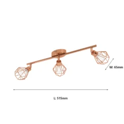 Eglo Zapata Triple Spotlight - Copper -Energizer Sales Store 12836886 1814833170666517