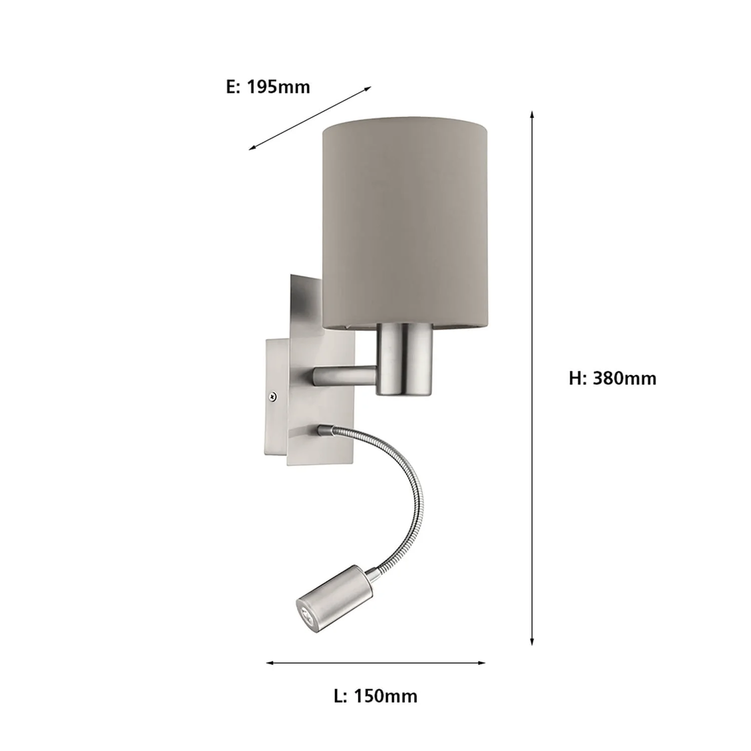 Eglo Pasteri Wall Light - Satin Nickel 5 Eglo Pasteri Wall Light - Satin Nickel - Image 3