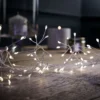 480 LED Silver Copper Wire Cluster Christmas Lights - Warm White