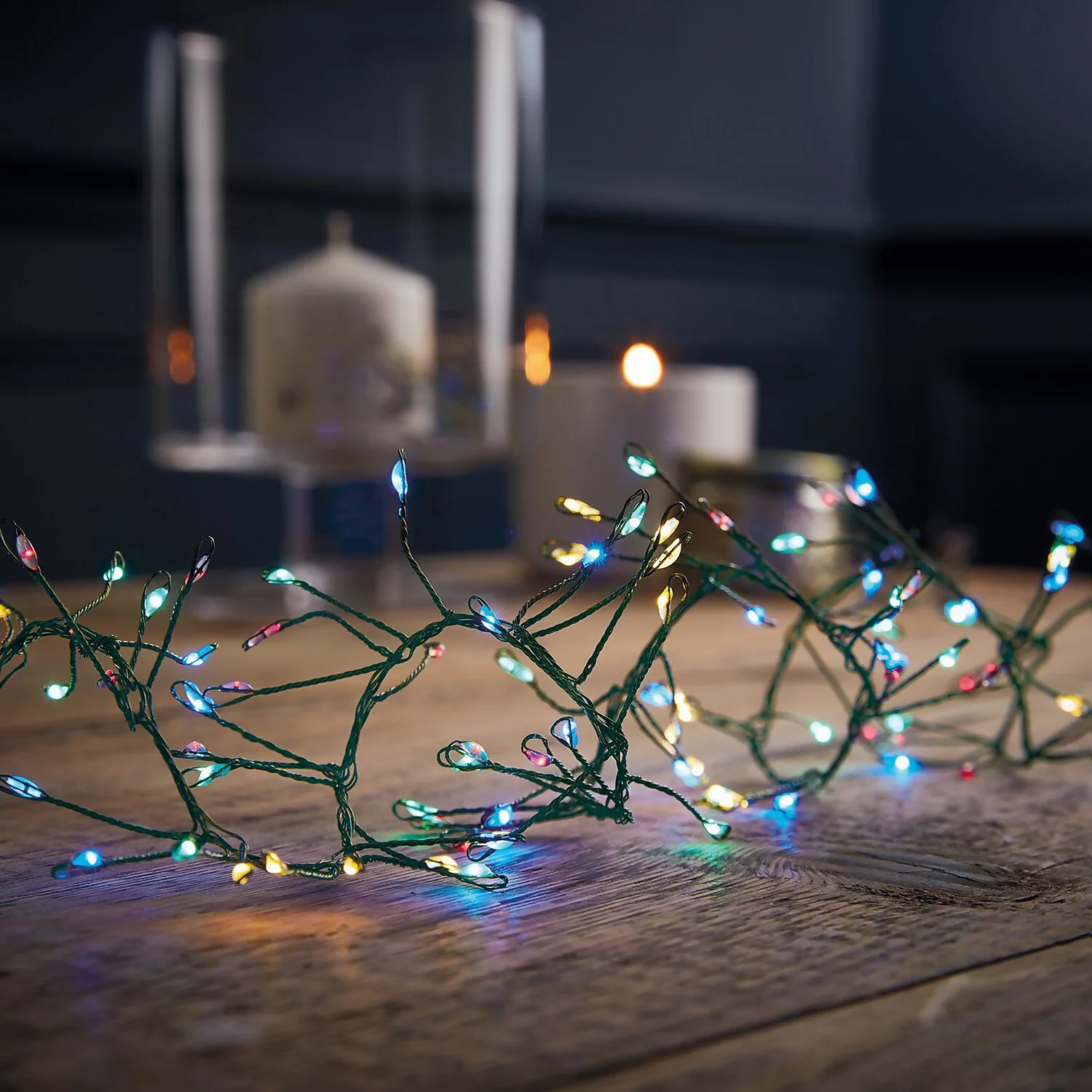 240 Large LED Green Copper Wire Garland Christmas Lights - Multicoloured 3 240 Large LED Green Copper Wire Garland Christmas Lights - Multicoloured