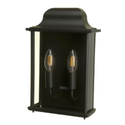 Lutec Holly Outdoor Wall Lantern - Black -Energizer Sales Store 12840506 1854833193230978