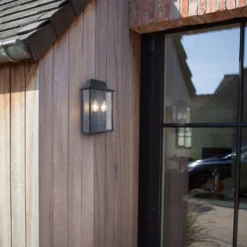 Lutec Holly Outdoor Wall Lantern - Black -Energizer Sales Store 12840506 2834952656948407