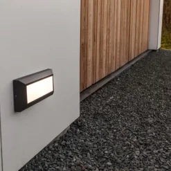 Lutec Helena LED Surface Mounted Outdoor Brick Light - Anthracite -Energizer Sales Store 12840735 1954952694886542