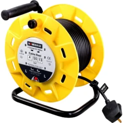 None Masterplug 4 Socket Cable Reel 50m Yellow/Black