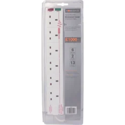 None Masterplug 6 Socket Surge Extension Lead 2m White