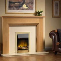 Dimplex Kansas Optiflame Electric Fire With Inset Fitting - Brass & Black -Energizer Sales Store 12845706 4694832975399802