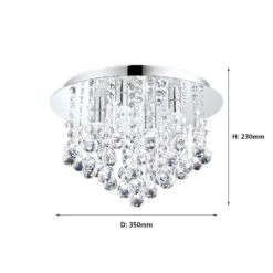 EGLO Olmonte Crystal And Chrome Bathroom Ceiling Light -Energizer Sales Store 12881602 4774843701367146