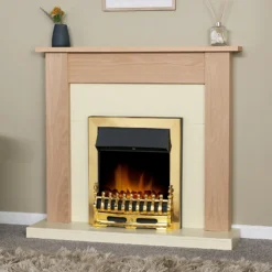Αδάμ Adam Southwold Fireplace Surround With Flat To Wall Fitting - Oak & Cream -Energizer Sales Store 12881874 9204869653542089