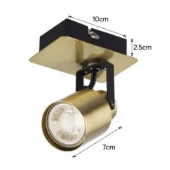 Lucy Single Lamp Spotlight - Gold & Black -Energizer Sales Store 12882218 1964843518529632