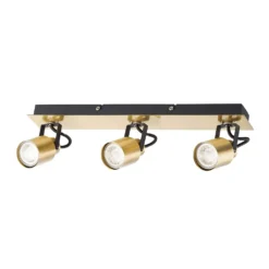 Lucy 3 Lamp Spotlight Plate - Gold & Black