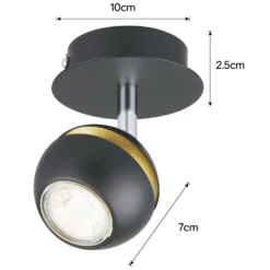 Austin Single Lamp Spotlight - Black & Gold -Energizer Sales Store 12882229 1714843520140758