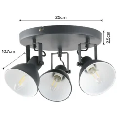 Alfie 3 Lamp Spotlight Plate - Grey -Energizer Sales Store 12882231 1584843519979391