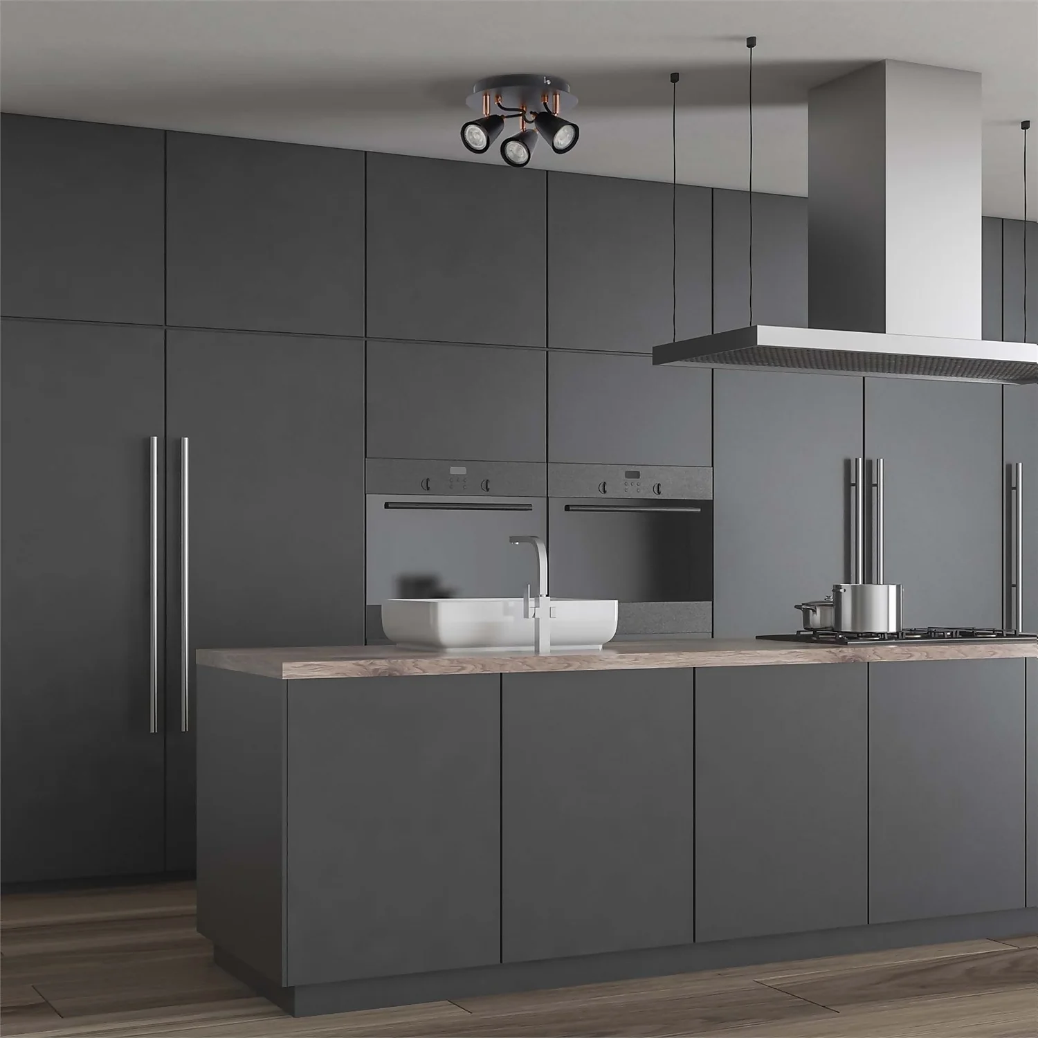 Emma 3 Lamp Spotlight Plate - Black & Copper 4 Emma 3 Lamp Spotlight Plate - Black & Copper - Image 2