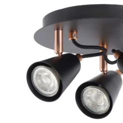 Emma 3 Lamp Spotlight Plate - Black & Copper 11 Emma 3 Lamp Spotlight Plate - Black & Copper -Energizer Sales Store 12882237 9534843519392153