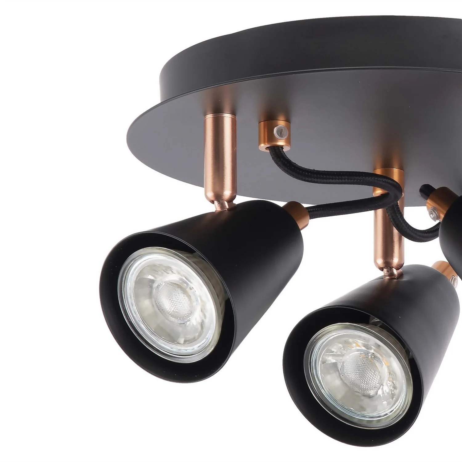 Emma 3 Lamp Spotlight Plate - Black & Copper 6 Emma 3 Lamp Spotlight Plate - Black & Copper - Image 4