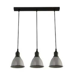 Country Living Farmhouse 3 Light Dome Pendant Fitting - Grey -Energizer Sales Store 12882886 1284860935688051