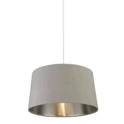 House Beautiful Samet Velvet Drum Shade - Grey - 45cm -Energizer Sales Store 12882892 3514861119839793