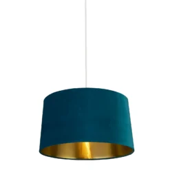 House Beautiful Samet Velvet Drum Shade - Teal - 45cm -Energizer Sales Store 12882896 6234861119834831