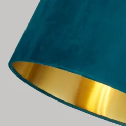 House Beautiful Samet Velvet Drum Shade - Teal - 30cm -Energizer Sales Store 12882899 6634861162216638