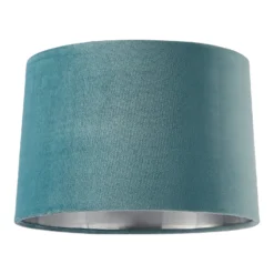 House Beautiful Samet Velvet Drum Shade - Duck Egg - 30cm