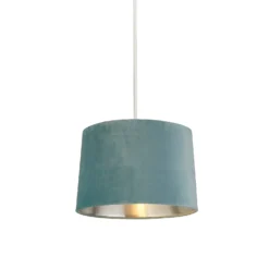 House Beautiful Samet Velvet Drum Shade - Duck Egg - 30cm -Energizer Sales Store 12882903 7714861162870257