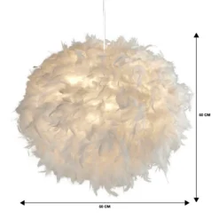 Hattie Feather Non-elec Light Shade - White -Energizer Sales Store 12886897 3354936822373004
