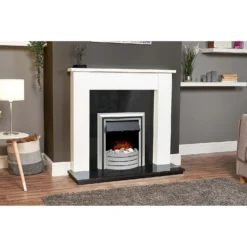 Αδάμ Adam Buxton Fireplace Surround & Lynx Electric Fire With Flat To Wall Fitting - White & Black Granite 11 Αδάμ Adam Buxton Fireplace Surround & Lynx Electric Fire With Flat To Wall Fitting - White & Black Granite -Energizer Sales Store 12888946 1224856503967664