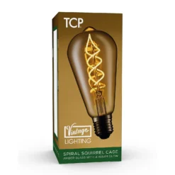 TCP Decorative Lightbulb Soft Filament ST64 Cage ES 4W/23W Warm Amber 1 Pack -Energizer Sales Store 12968021 4534853931495495