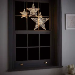 Twinkling Star Wire Christmas Lights - Set Of 3