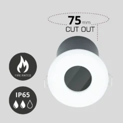 Fixed Fire Rated IP65 Pack 3 Downlights - White Finish -Energizer Sales Store 13031826 2684860685015614