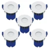 Fixed Fire Rated IP65 LED 5 Pack Downlights - White