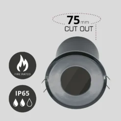 Fixed Fire Rated IP65 Pack 3 Downlights - Black -Energizer Sales Store 13031830 1604860685114308