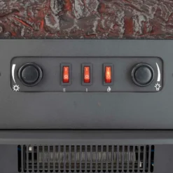 Ironhorse Stenor 2000W Freestanding Electric Stove With Realistic Log Flame Effect - Black -Energizer Sales Store 13104427 1444902407561811