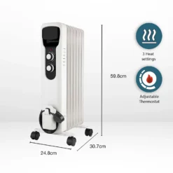 Stylec Oil Filled Radiator With 7 Fin Design In White - 1500W -Energizer Sales Store 13104430 3634902368381262