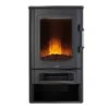 Ironhorse Odell 2kW Electric Stove With Realistic Log Flame Effect Flat To Wall Fitting - Black -Energizer Sales Store 13104432 6404902407361201
