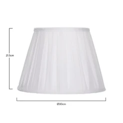 Raye White Pleated Taper Silk Shade - 30cm 13 Raye White Pleated Taper Silk Shade - 30cm -Energizer Sales Store 13139392 3144900556818629
